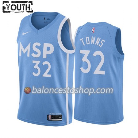 Camiseta Niños NBA Minnesota Timberwolves Karl-Anthony Towns 32 2019-20 Nike City Edition Swingman